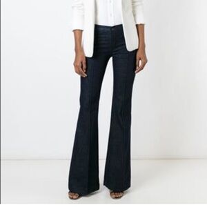 Ralph Lauren Black Jeans Wide Flare Leg  With Cuff Bead Embellishment Size 26